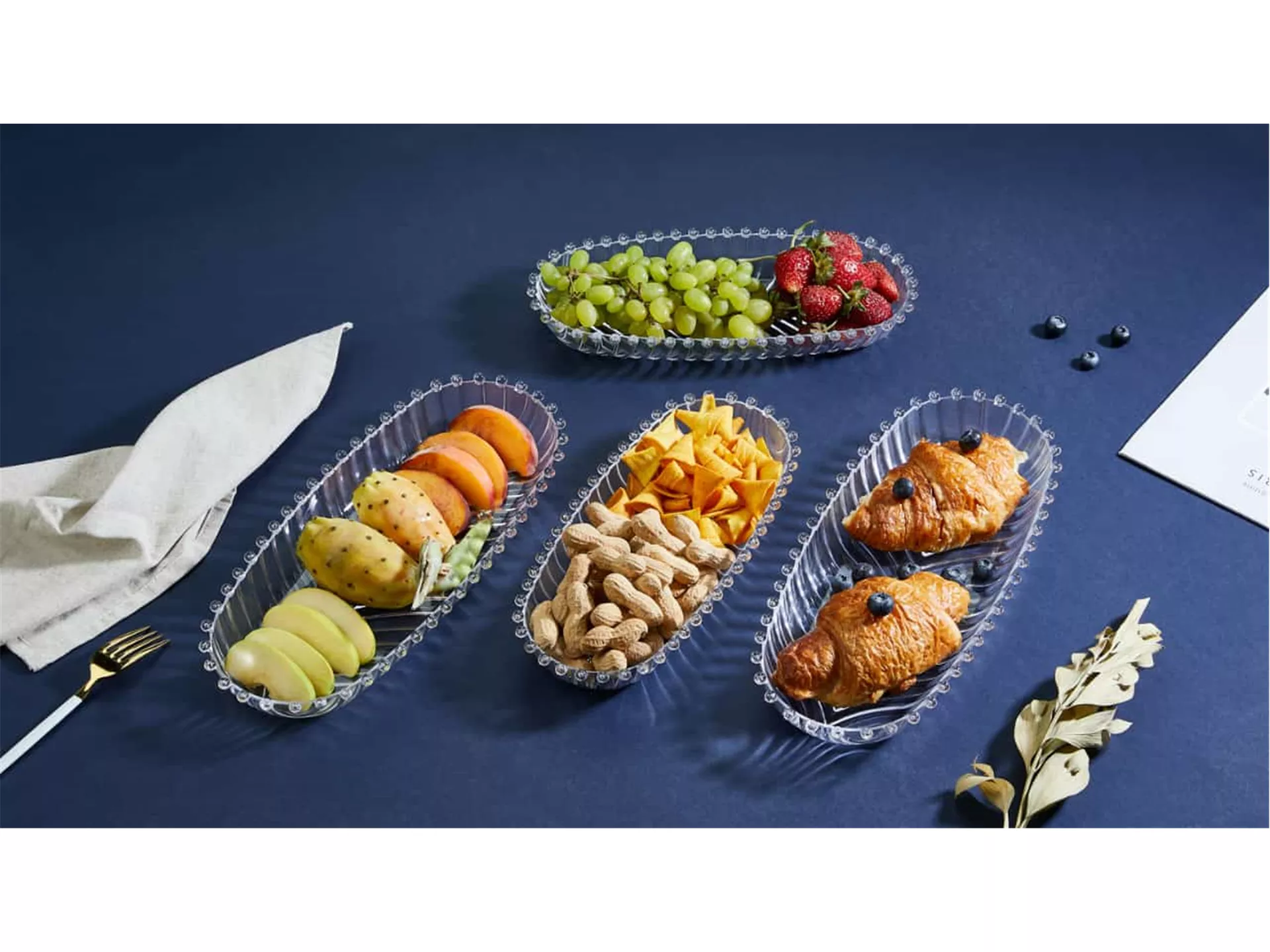 Boncuk 2 Piece Boat Plate Set