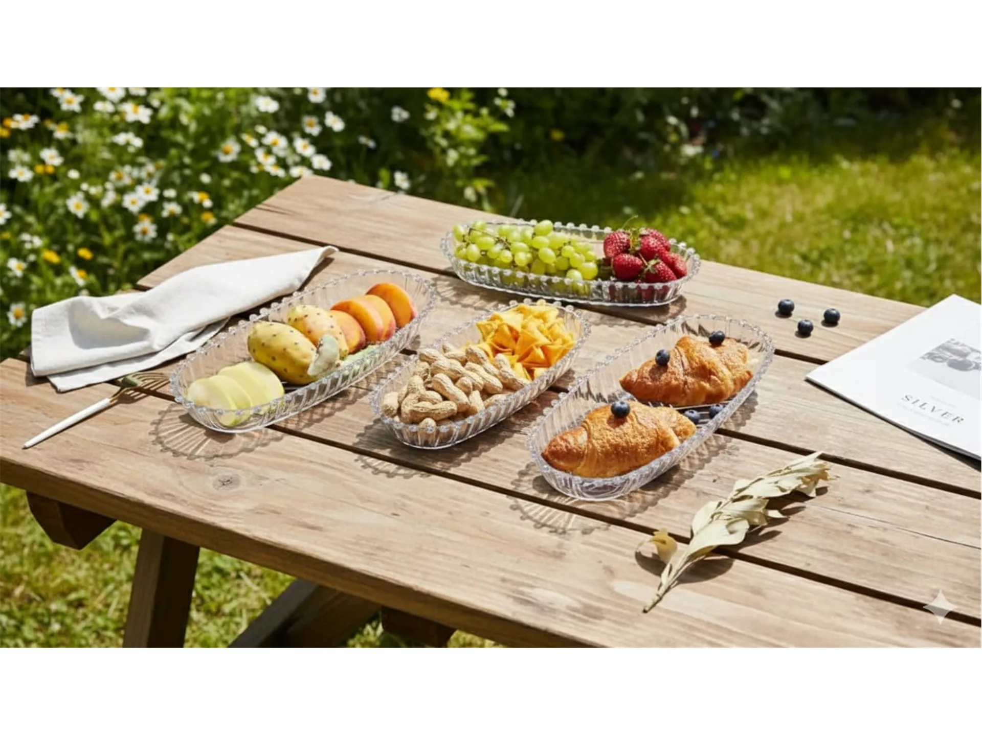 Boncuk 2'li Kayık Tabak Seti