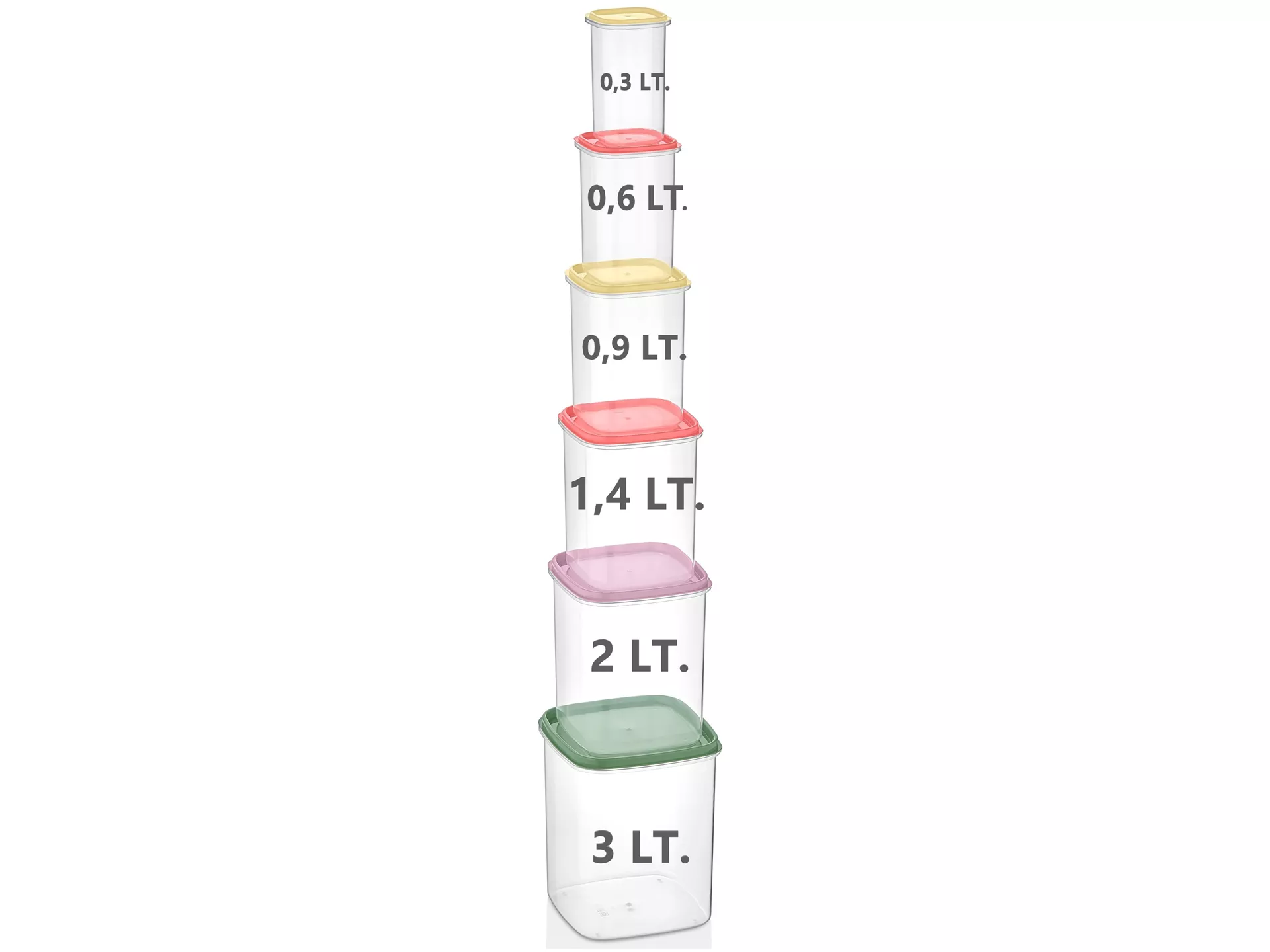 Asya 6 Lı  Dik Saklama  Kabı  Renkli