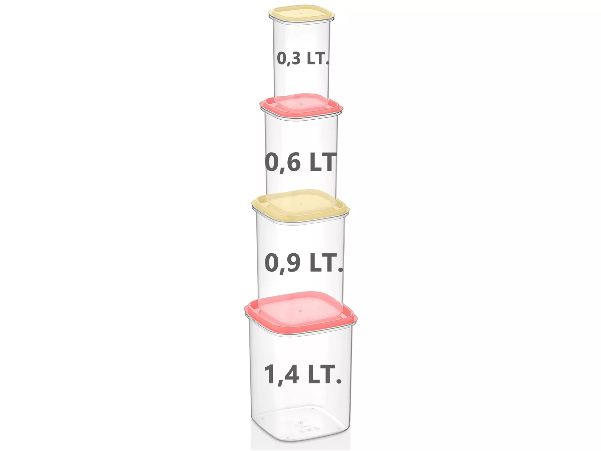 Asya 4 Lü  Dik  Saklama  Kabı  Renkli